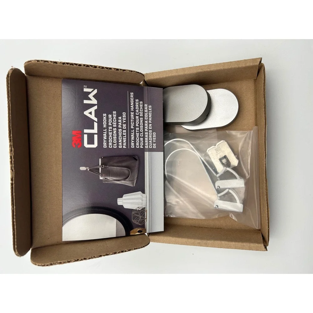 3M CLAW Drywall Picture Hangers 25lb Heavy Duty Steel Hooks 2 Pack 3MPH25-2ES-C